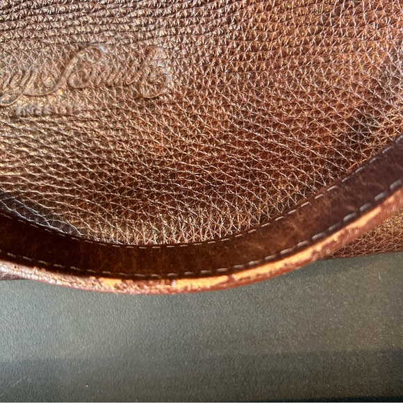 Dooney & Bourke premium Brown Leather Tote Bag with red interior. Classic design - Picture 7 of 16